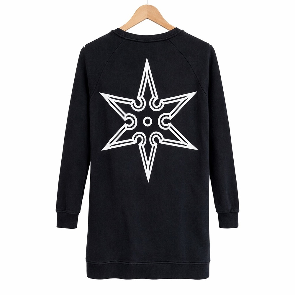 Marcelo Burlon County of Milan Tiger Graphic Sweatshirt DressXS Black Streetwear - Picture 4 of 10